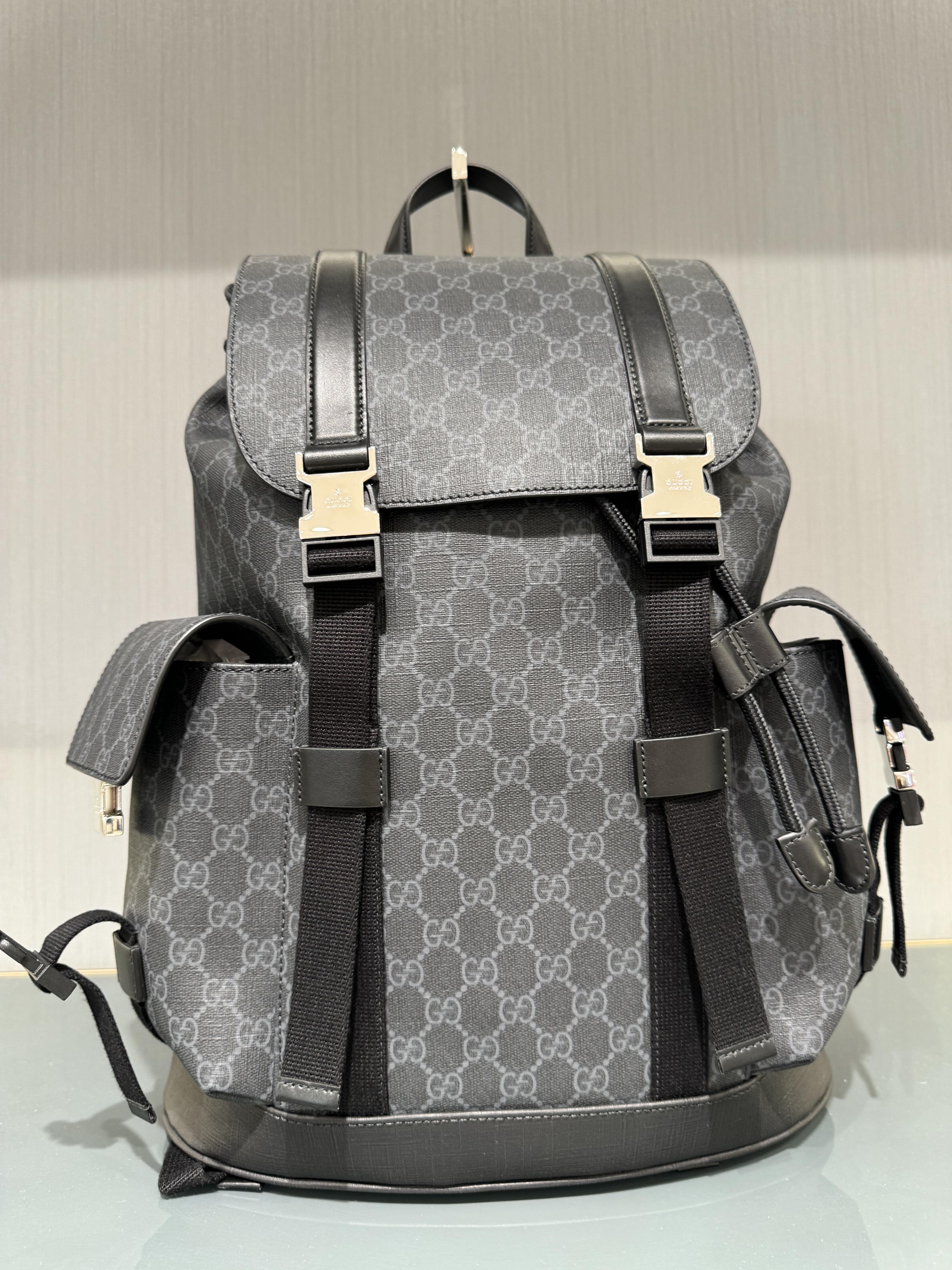 Gucci GG Monogram Buckle Backpack