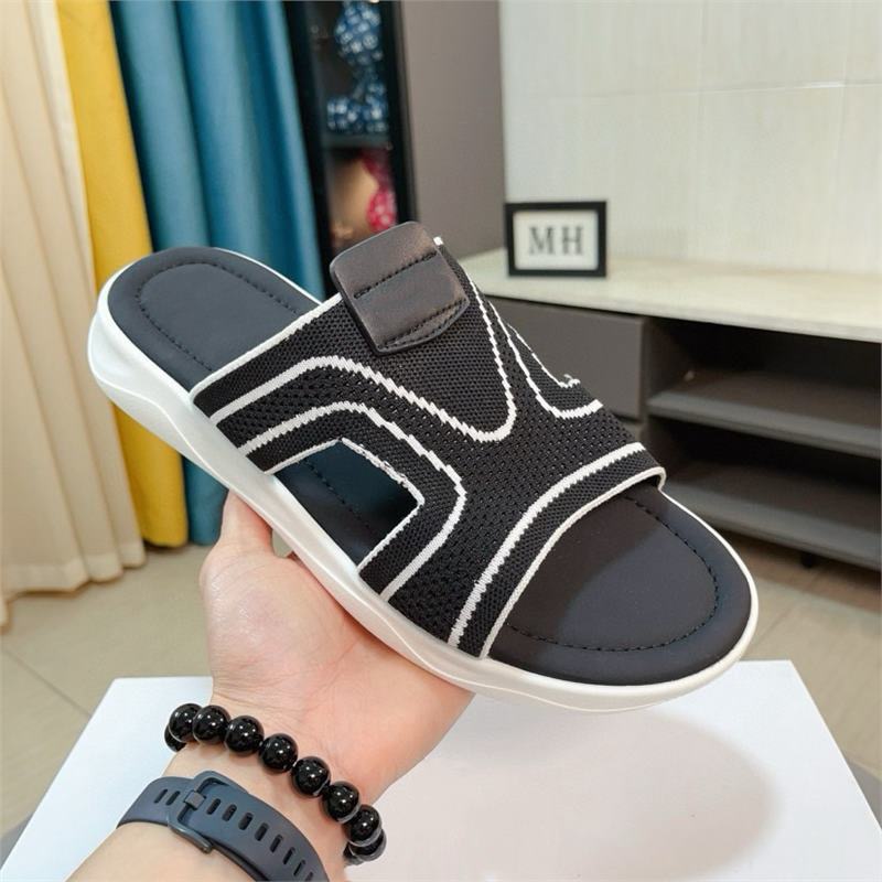Knit Open-Toe Slide Sandals
