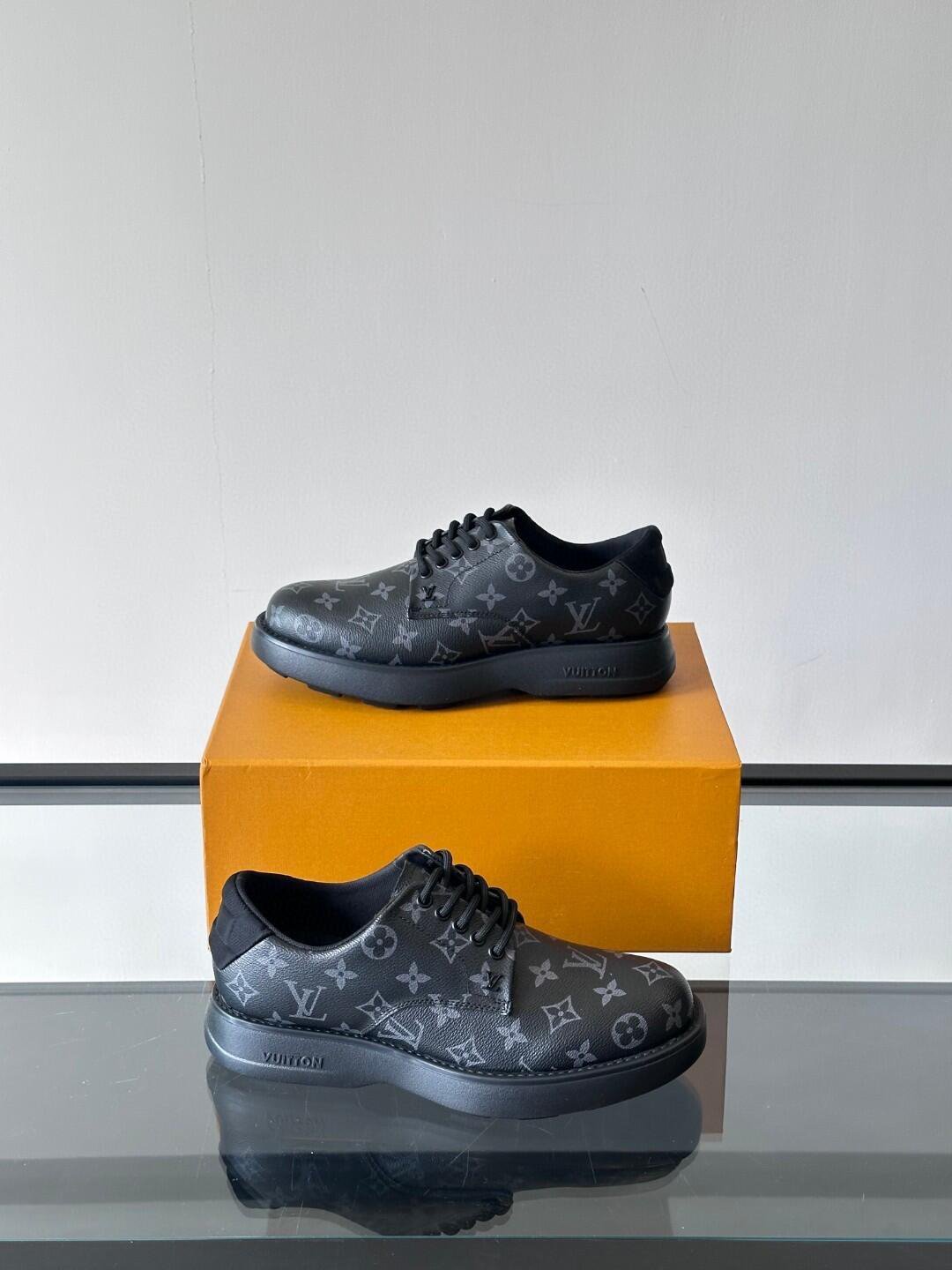 Louis Vuitton Monogram Lace-Up Derby Shoes