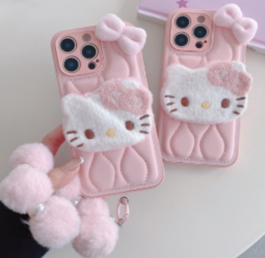 Plush Cat Bow Phone Case