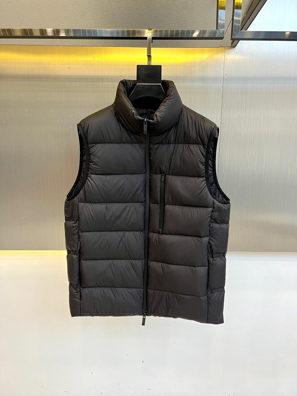 Black Stand-Collar Down Vest