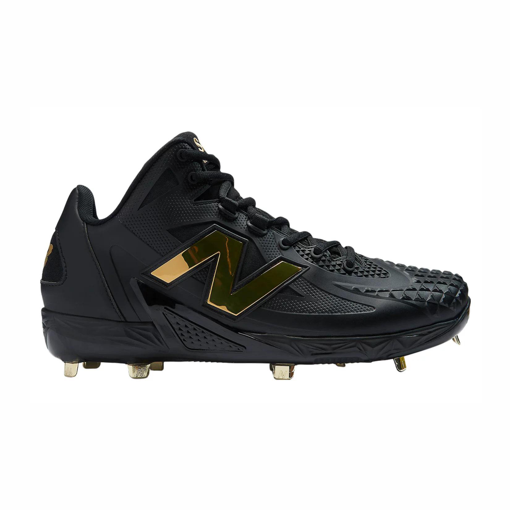 New Balance Black and Gold Metal Baseball Cleat