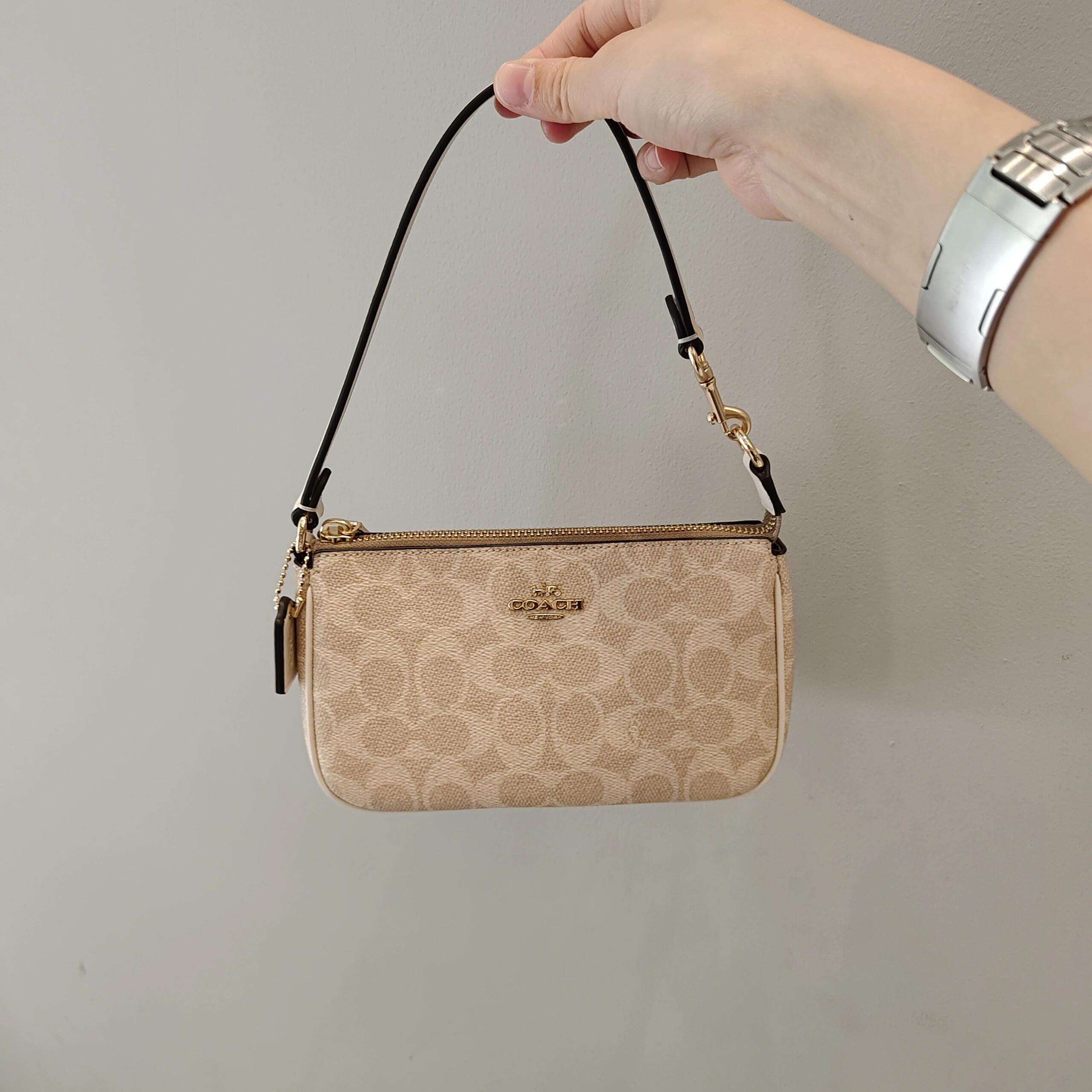 COACH Signature Zip-Top Wristlet Shoulder Bag
