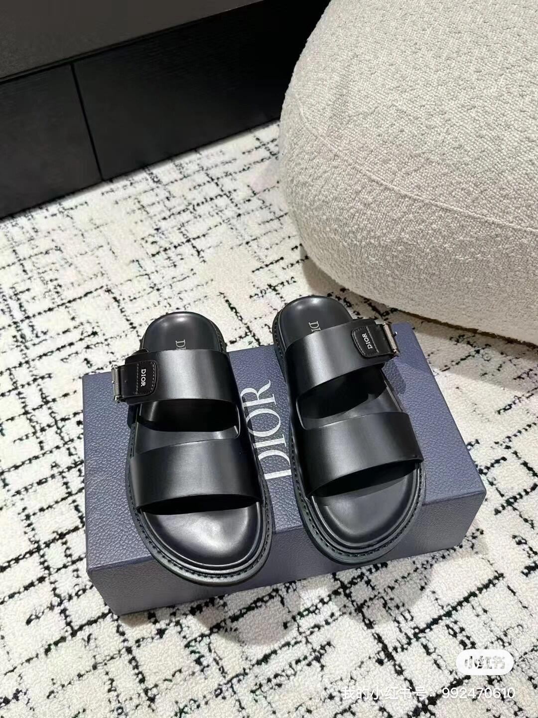 DIOR Double-Strap Slide Sandals